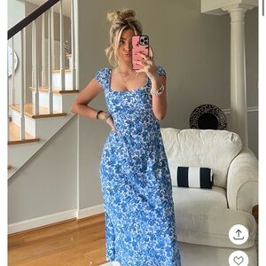 Hollister Floral Blue Dress